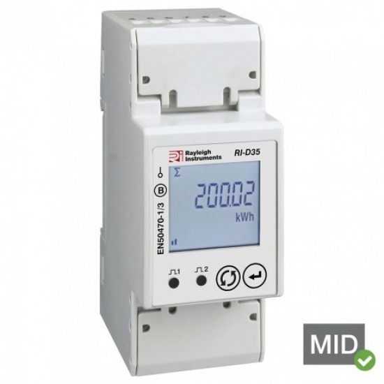 100A Single Phase 2 Module Multifunction Energy Meter - MID Certified - SPMK1MID