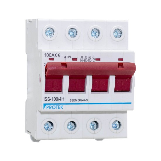 100A 4 Pole 4 Module Isolator Switch ISS-100/4